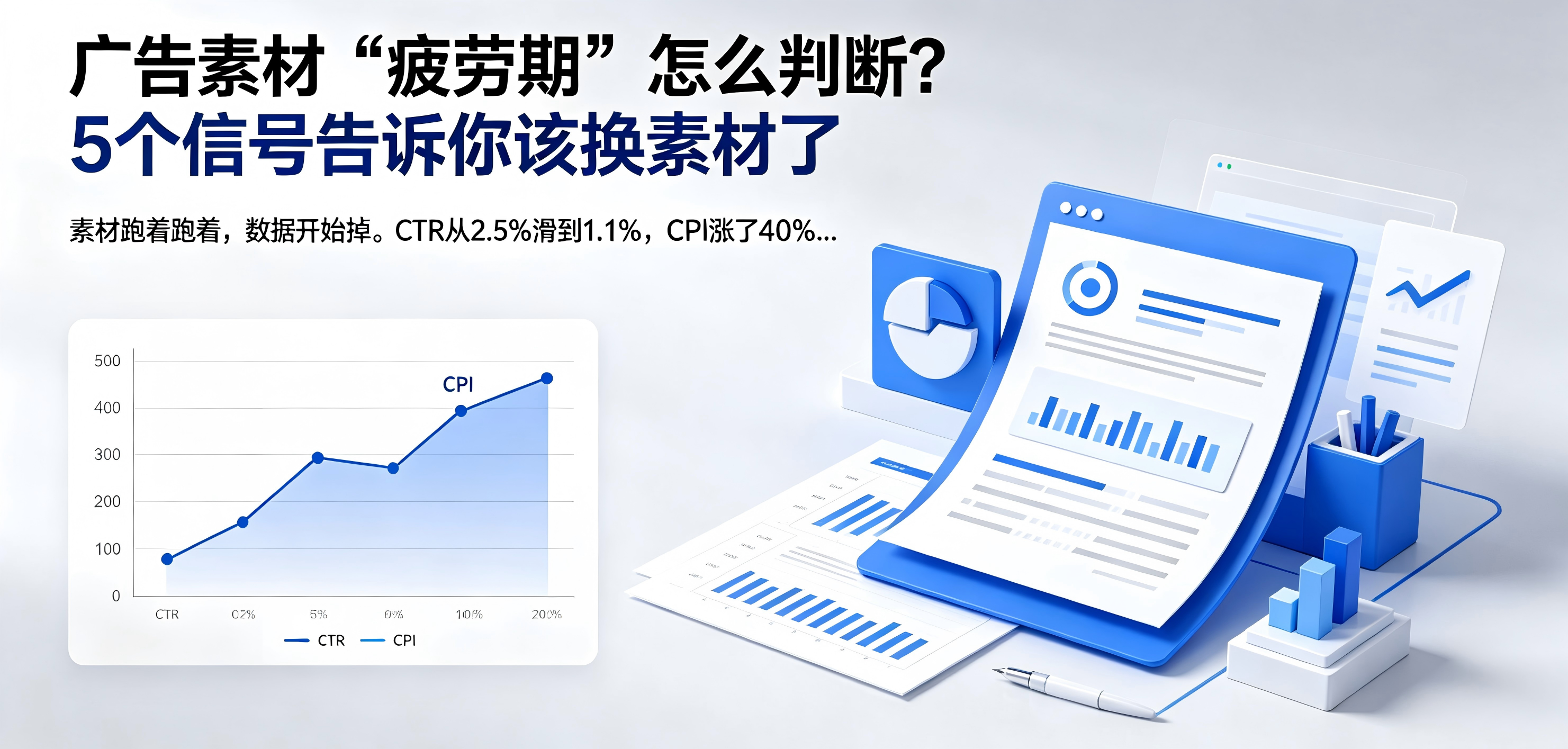 广告素材"疲劳期"怎么判断?5 个信号告诉你该换素材了