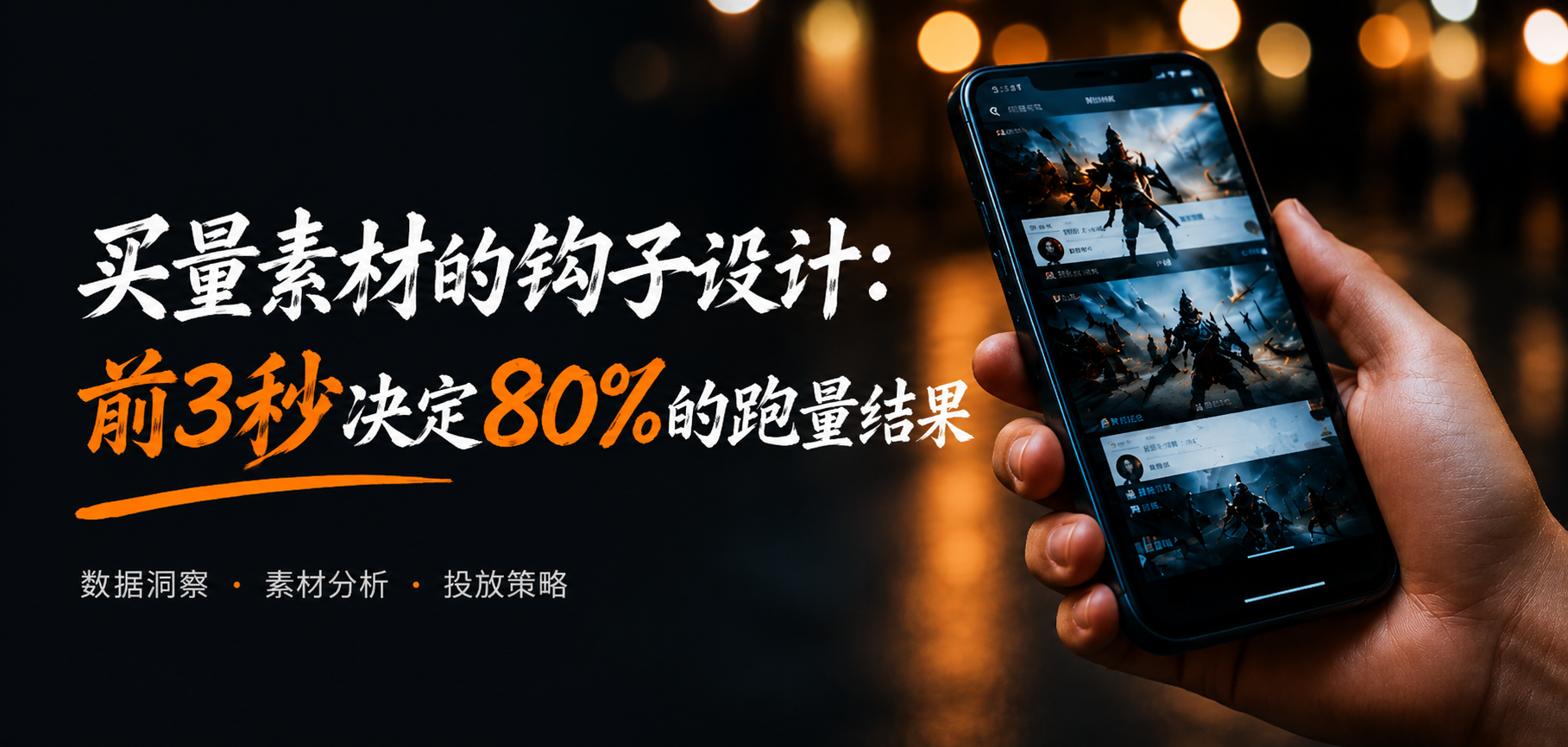 买量素材的钩子如何设计:前3秒决定80%的跑量结果