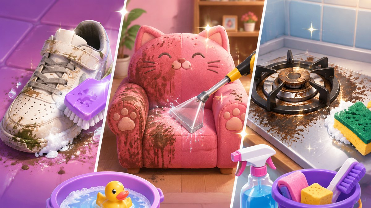 素材情报 | Perfect Makeover Cleaning ASMR买量拆解:6月83条素材撑起1478万下载,清洁题材的三条脚本模板